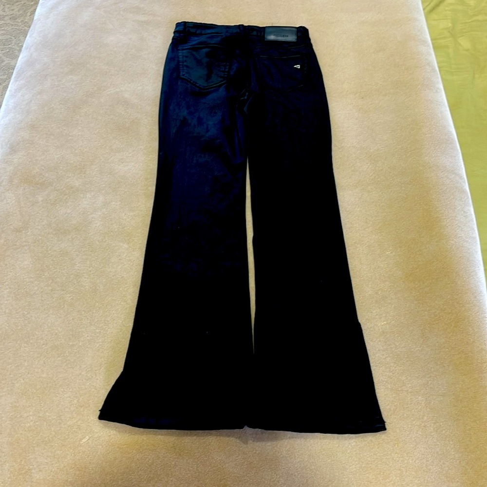 HIDDEN JEANS RYAN BLACK COATED CROPPED BOOTCUT JEANS WITH SIDE SLITS SIZE 25 - Picture 5 of 14